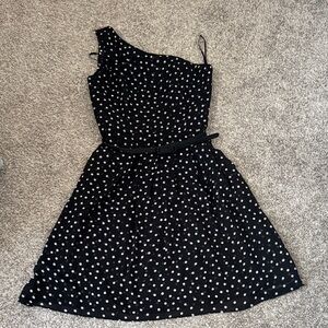 White House Black Market Classic Black & White Polka Dot Dress